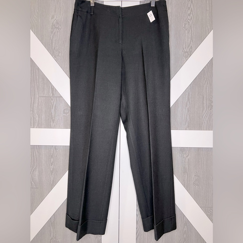 280. Ann Taylor Cuffed Classic Charcoal Grey Trousers Size 10